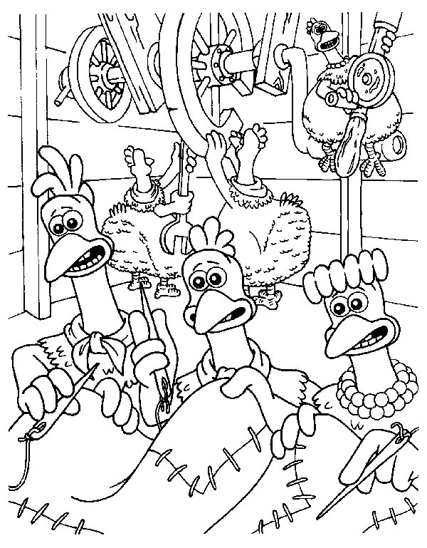 Plansa de colorat cu Chicken run 24 17